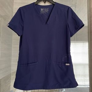 Navy figs scrub top